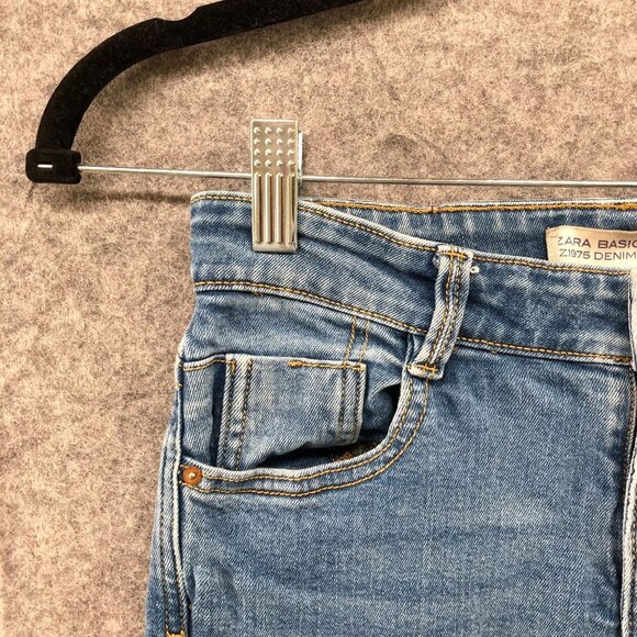 Zara Skinny Jeans Womens 2 Mid Rise  Stretch Medium Wash Z1975 - Picture 9 of 12